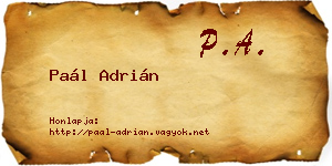 Paál Adrián névjegykártya