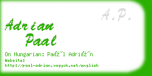 adrian paal business card